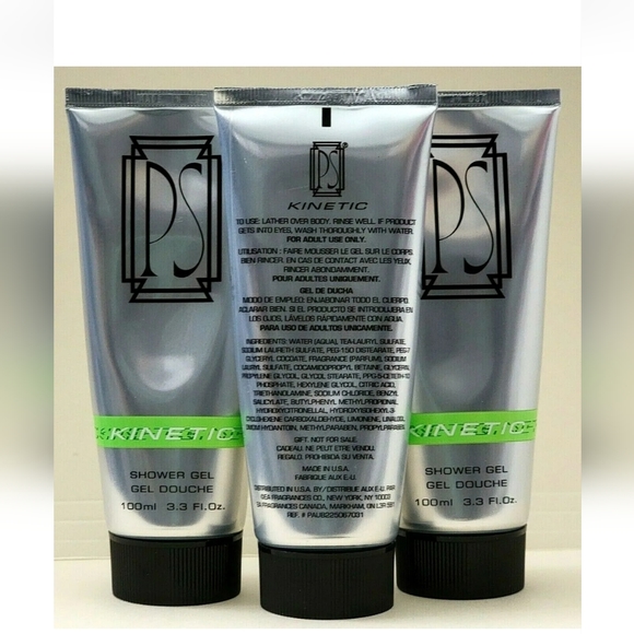 3 pk PS KINETIC SHOWER GEL 3.3 oz for MEN by PAUL SEBASTIAN Shower Gel - Picture 3 of 4